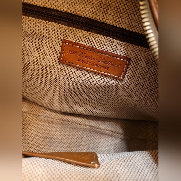 Dooney & Bourke Shoulder Cognac Pebbled Leather Hobo Bag - Picture 5 of 5